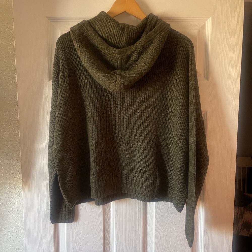 Banana Republic Olive Green Hooded Sweater - Picture 3 of 6